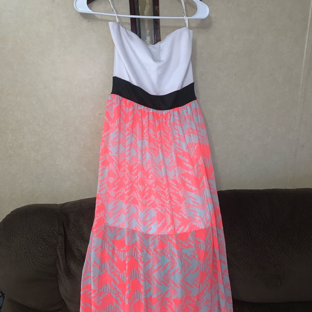 Strapless floor length maxi dress